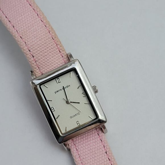Vintage Watches Pierre Cardin Quartz Watch with Pink Strap & Silver Case - Picture 1 of 10